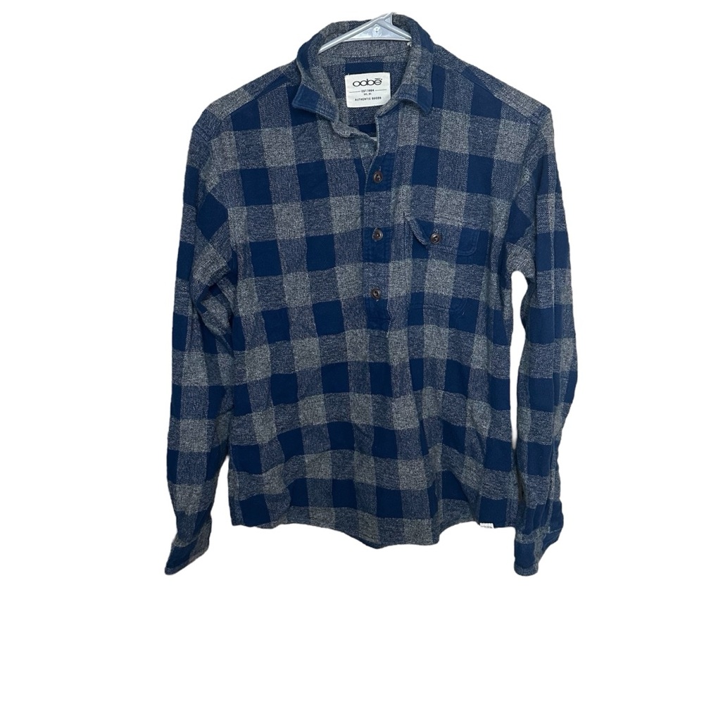 Oobe Blue Flannel Pullover Small